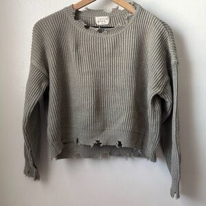 proof apparel distress ribbed sweater